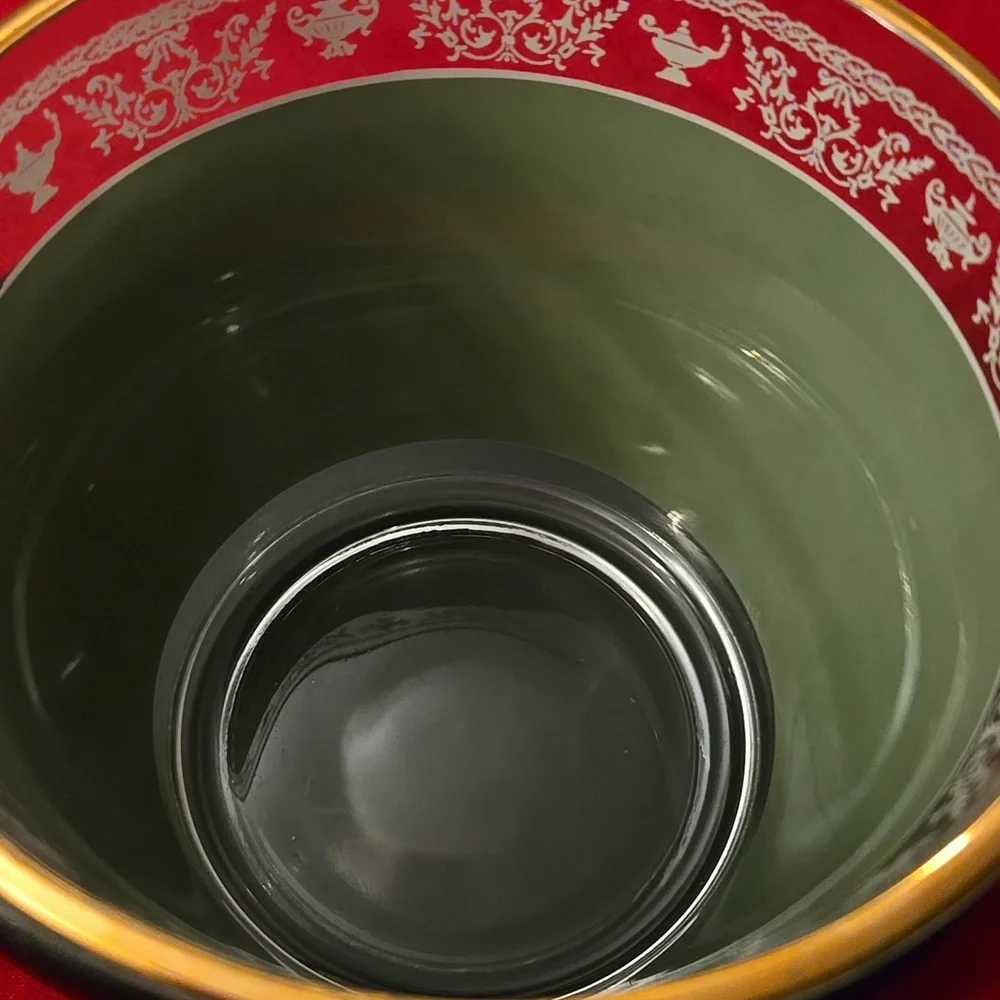 Vintage Jeanette Hellenic Green Wedgewood Jasperware Style Ice Bucket